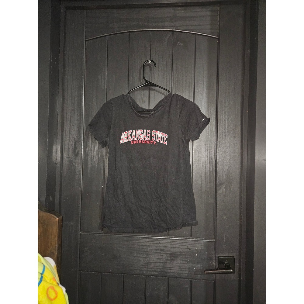 Champion Arkansas State University T Shirt Black Short Sleeve